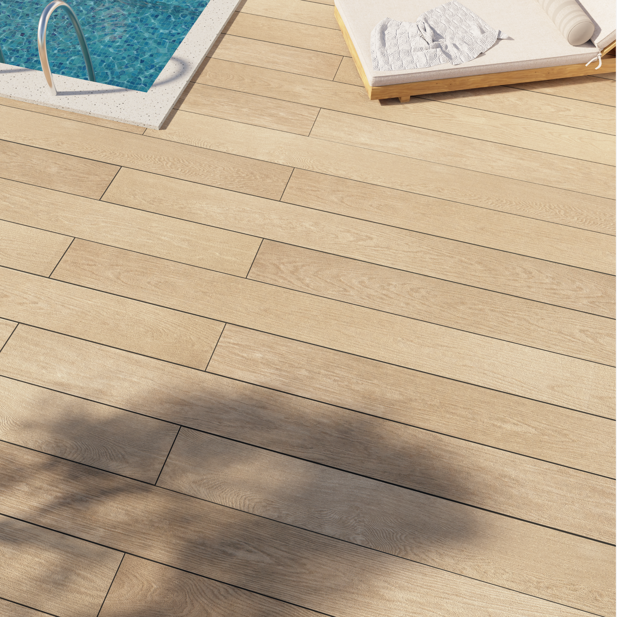 Terras met NewDeck vlonderplanken in Forrest Oak